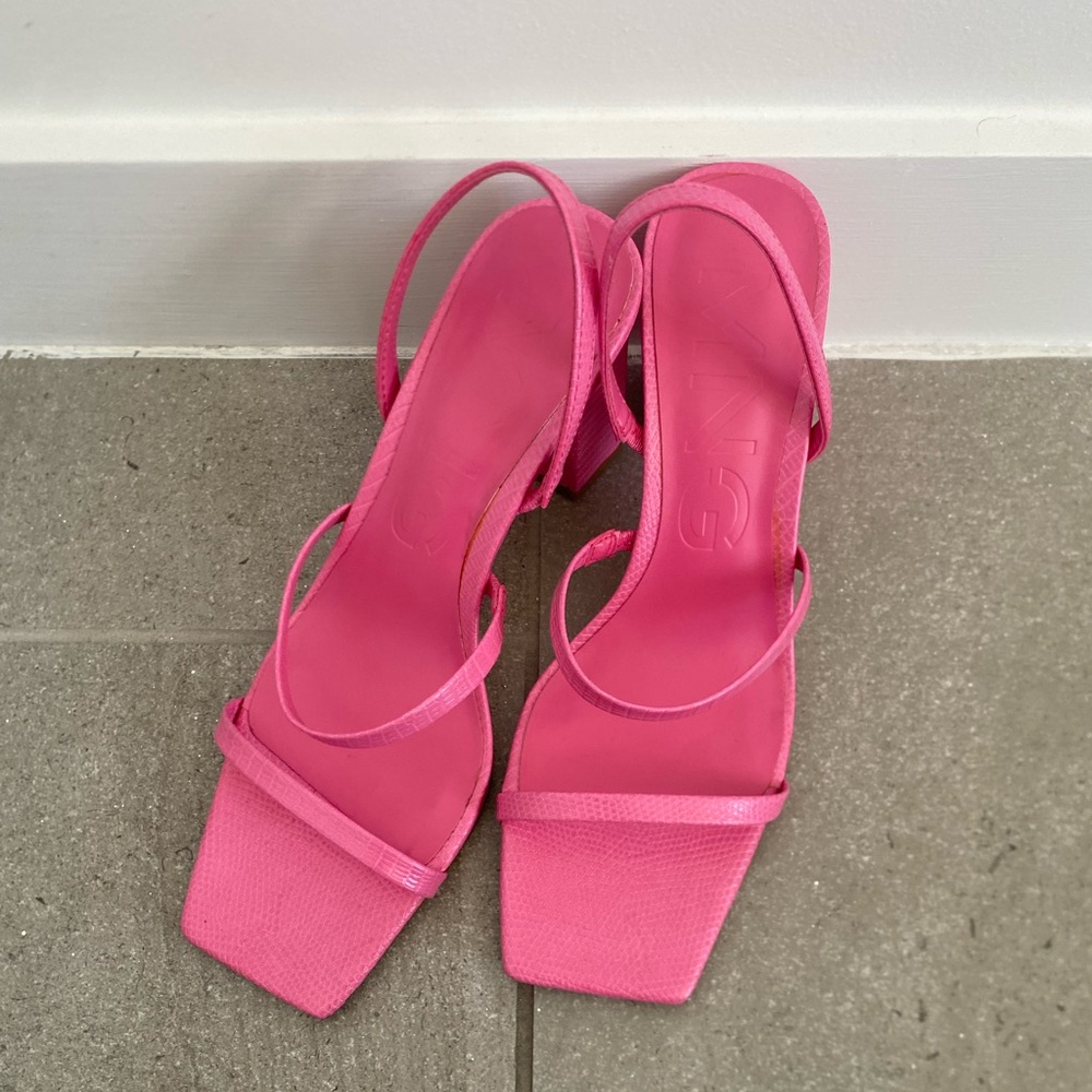 MNG (Mango) pink strappy heeled sandals, EU 38